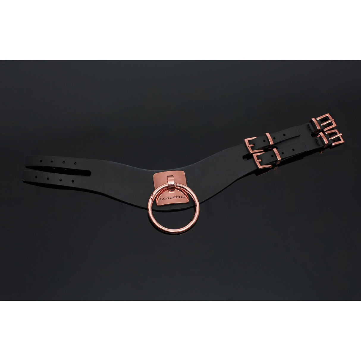 Pleasure Collection Rose Gold O-Ring Collar - Black