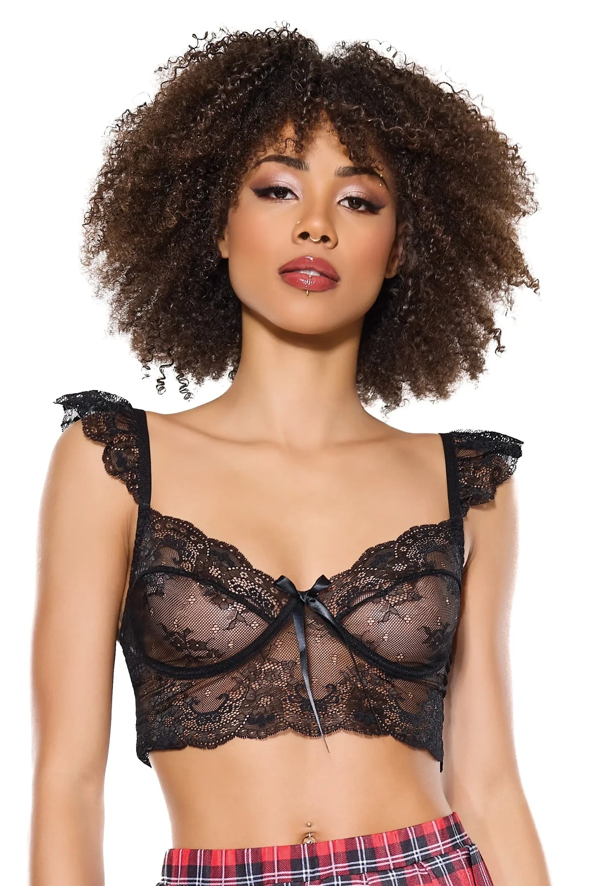 Sweet Lace Cap Sleeve Bralette - One Size Fits Most