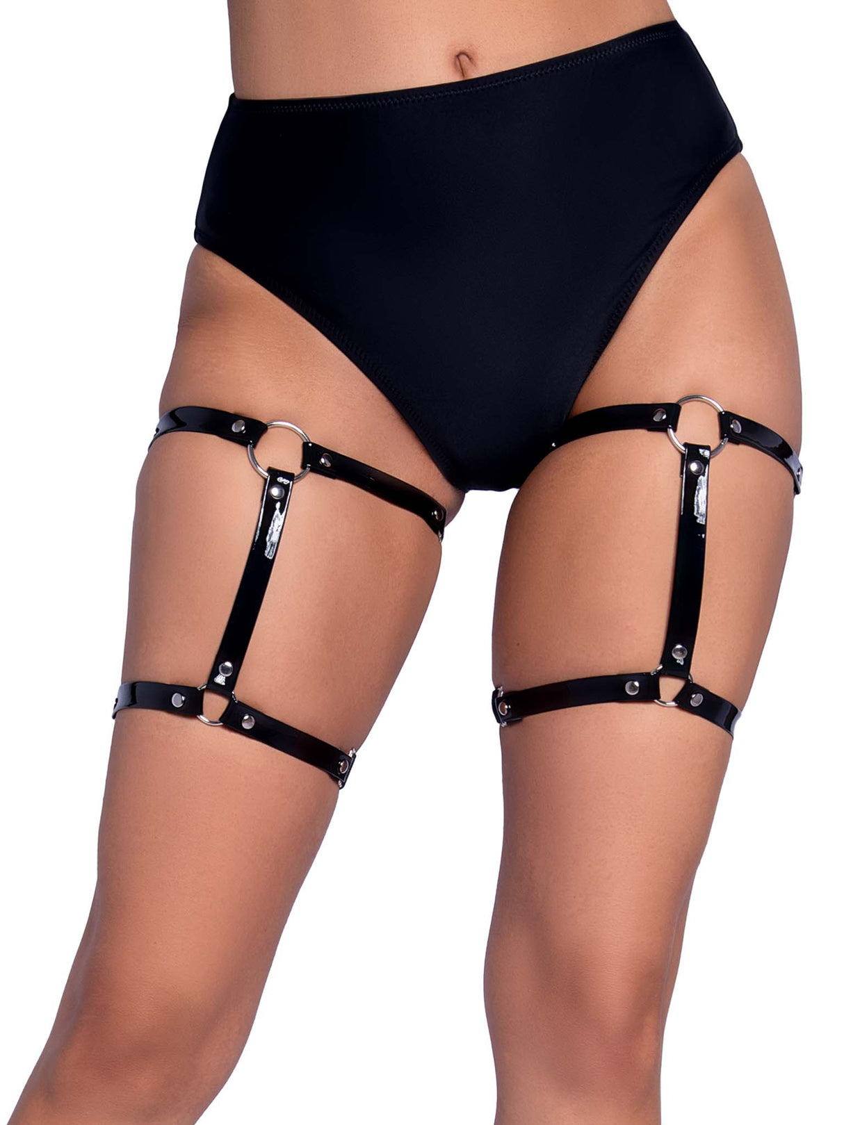 Dual Strap Studded Thigh High Leg Garters