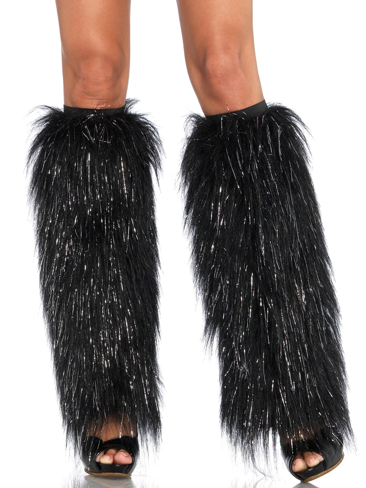 Furry Lurex Leg Warmers