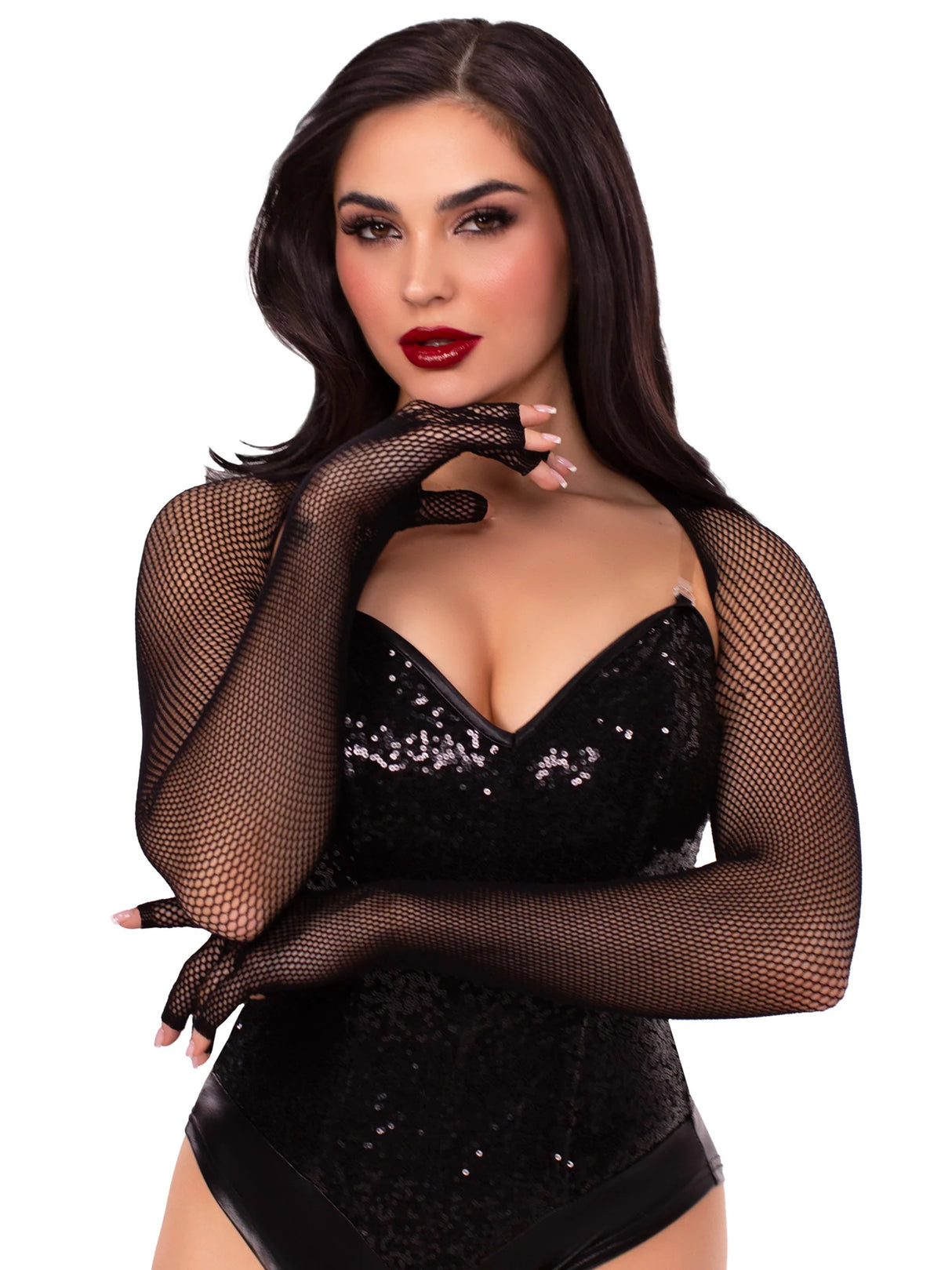 Fishnet Fingerless Gloved Shrug - One Size Fits Most