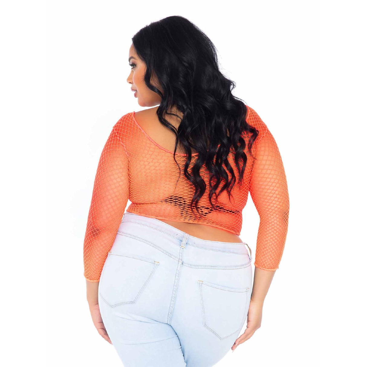 Spandex Long Sleeve Industrial Net Top - Curvy