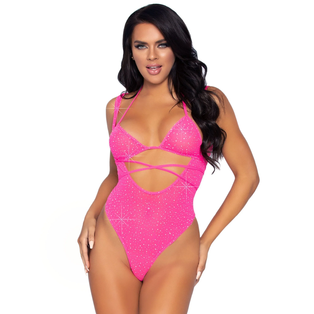 Can't Get Enough Rhinestone Bodysuit Set - One Size Fits Most