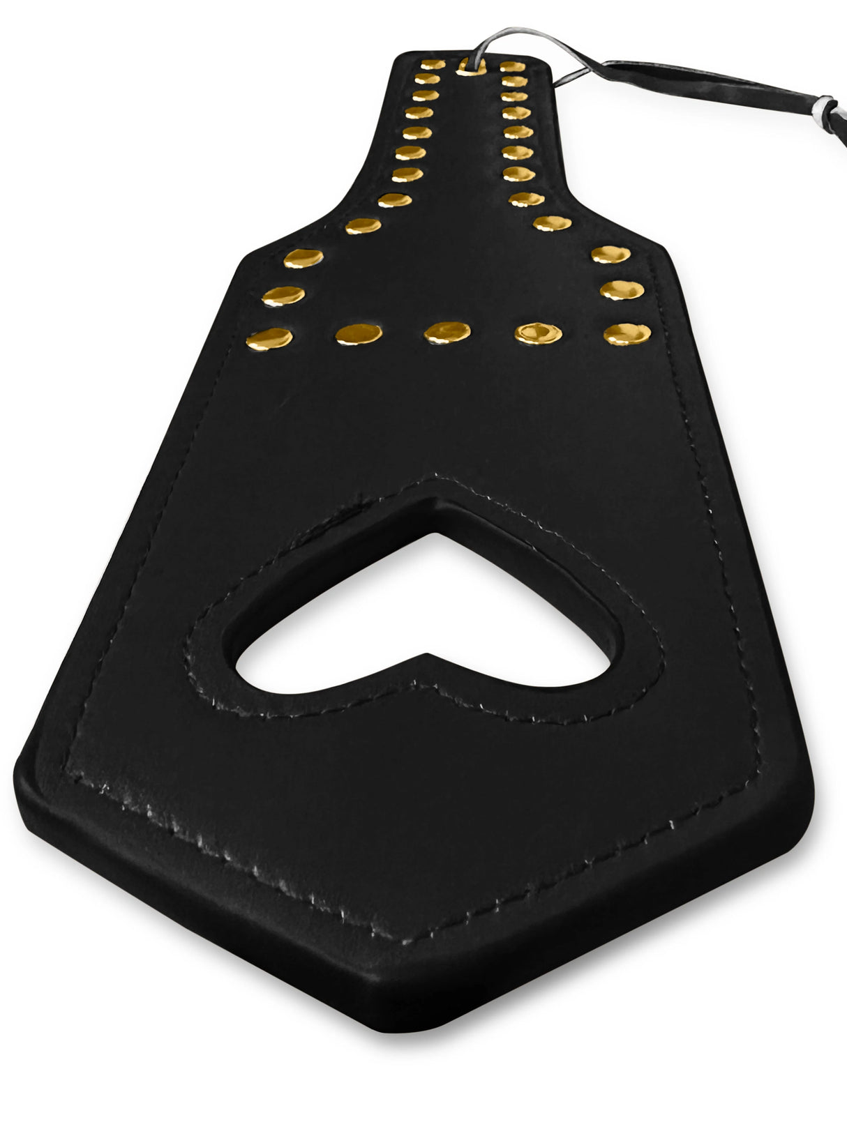 Black Faux Leather Heart Paddle