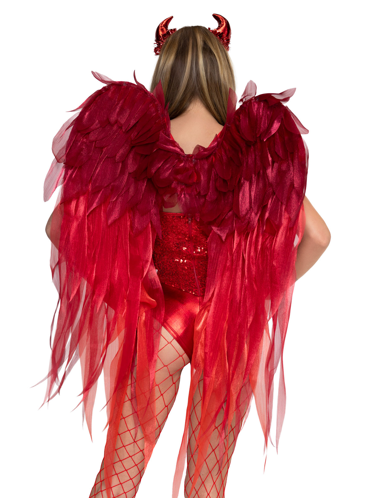 Devil Ombre Chiffon Wings and Headband Set