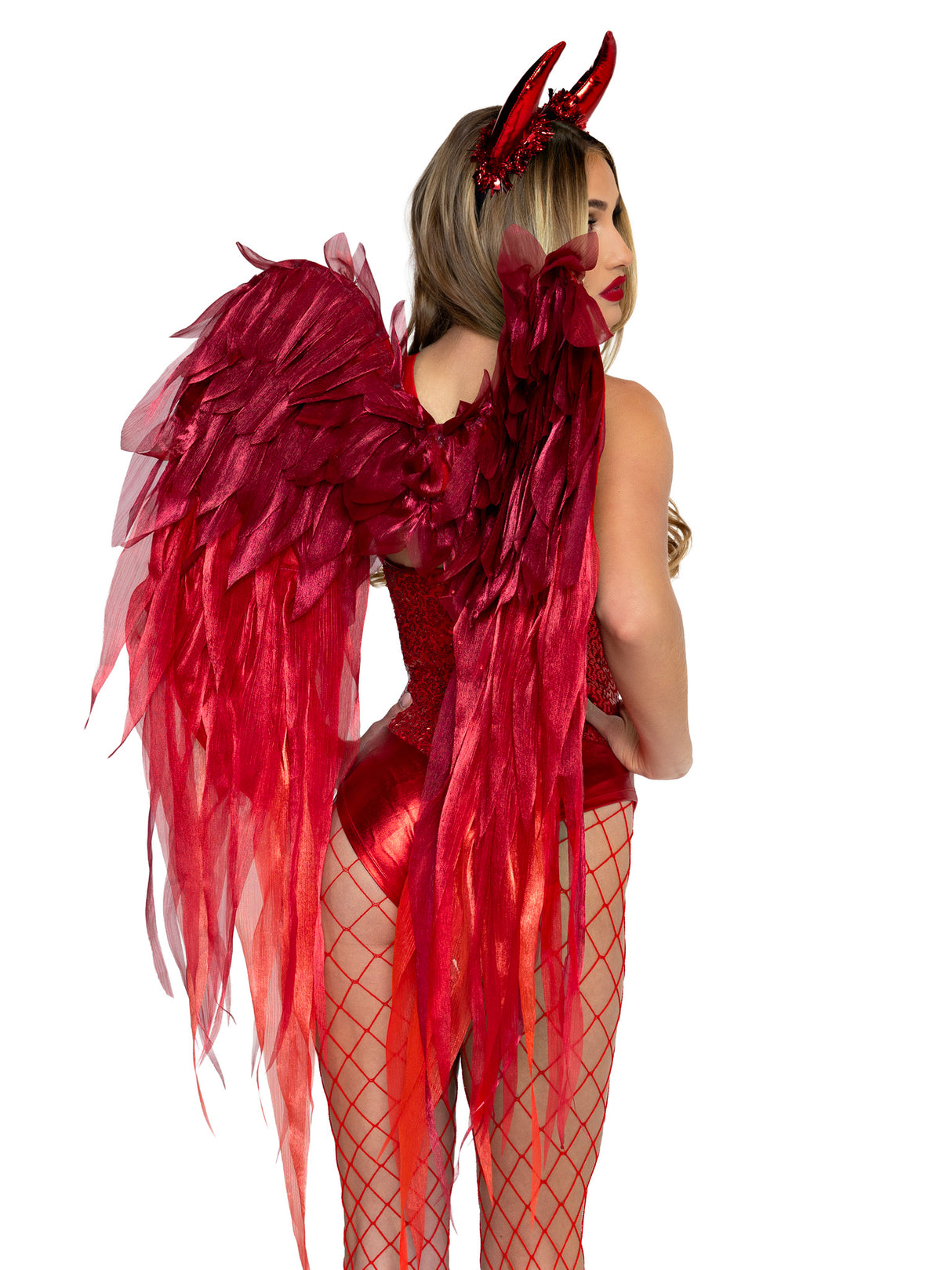 Devil Ombre Chiffon Wings and Headband Set