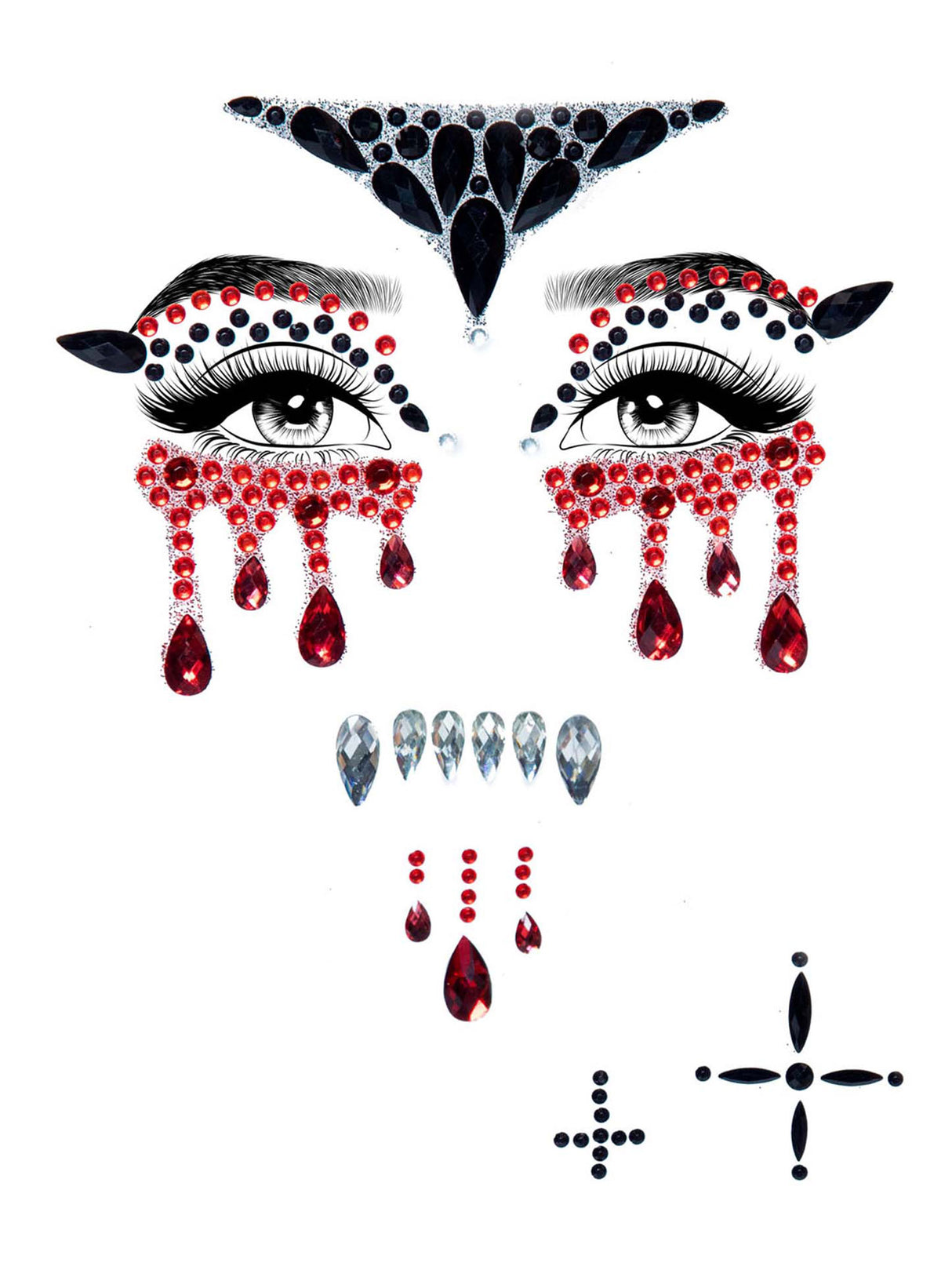 Vampire Face Adhesive Jewel Set