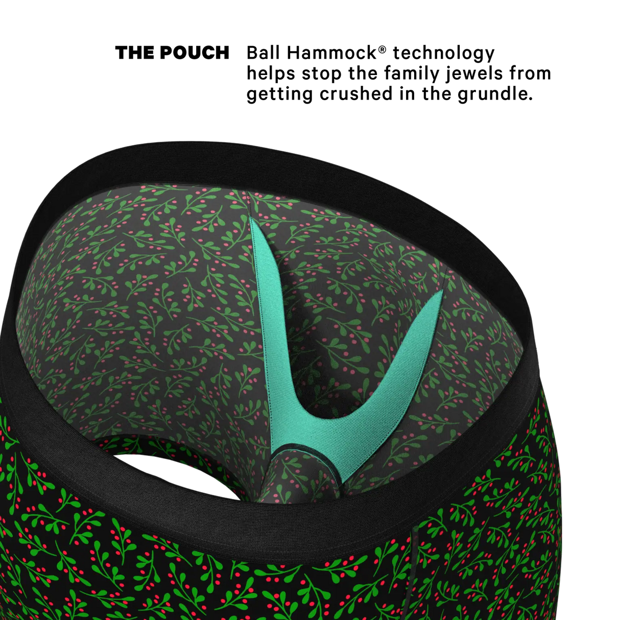 Kiss Me There Mistletoe Pouch Boxer Brief