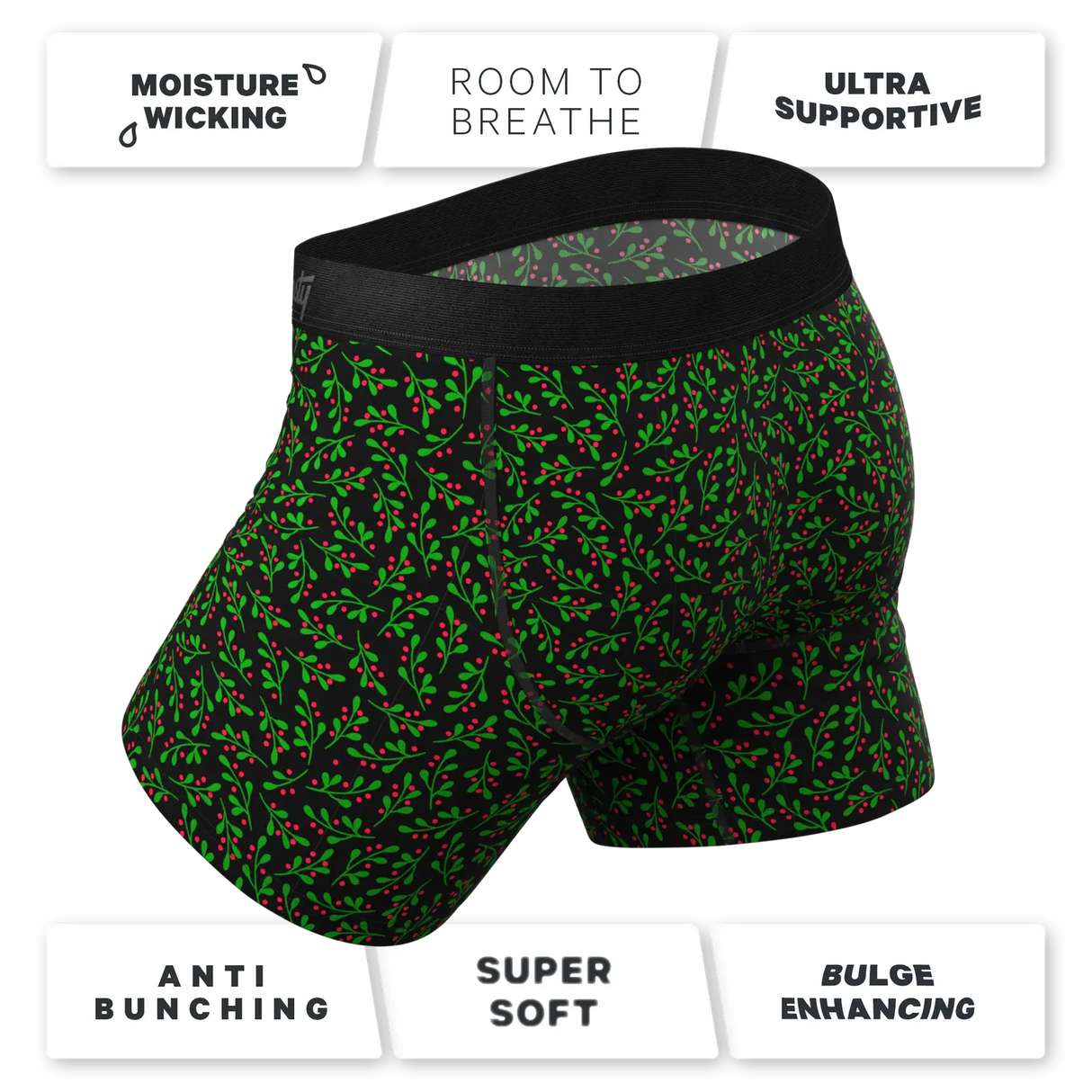 Kiss Me There Mistletoe Pouch Boxer Brief
