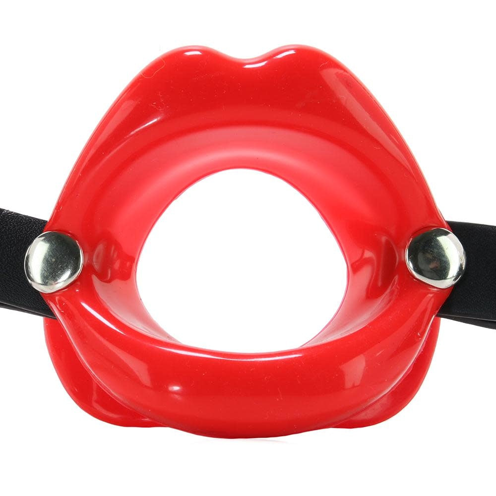 Silicone O-Ring Lips Gag - Red