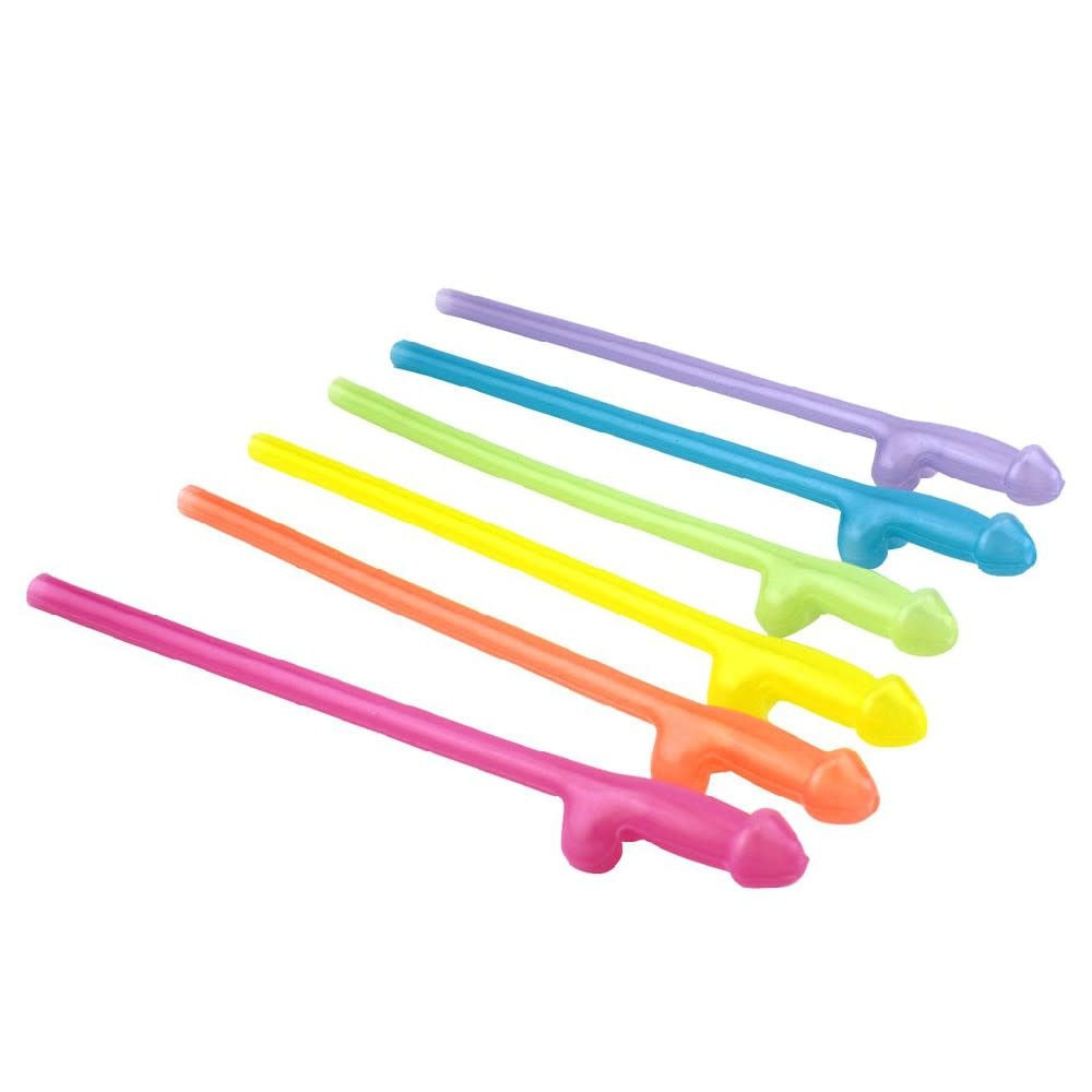 Rainbow Glow Naughty Straws