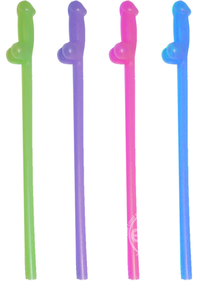Rainbow Glow Naughty Straws