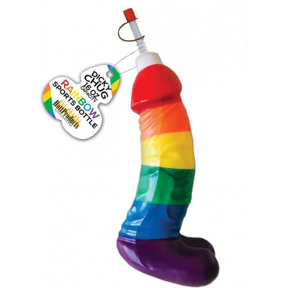 Rainbow Dicky Chug Sports Bottle - 16 oz.