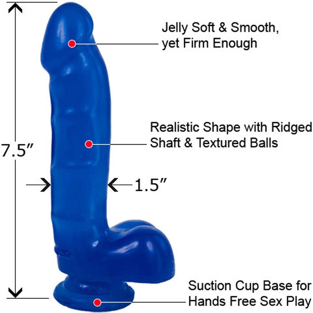 Jelly Jewels - Cock And Balls With Suction Cup - Blue