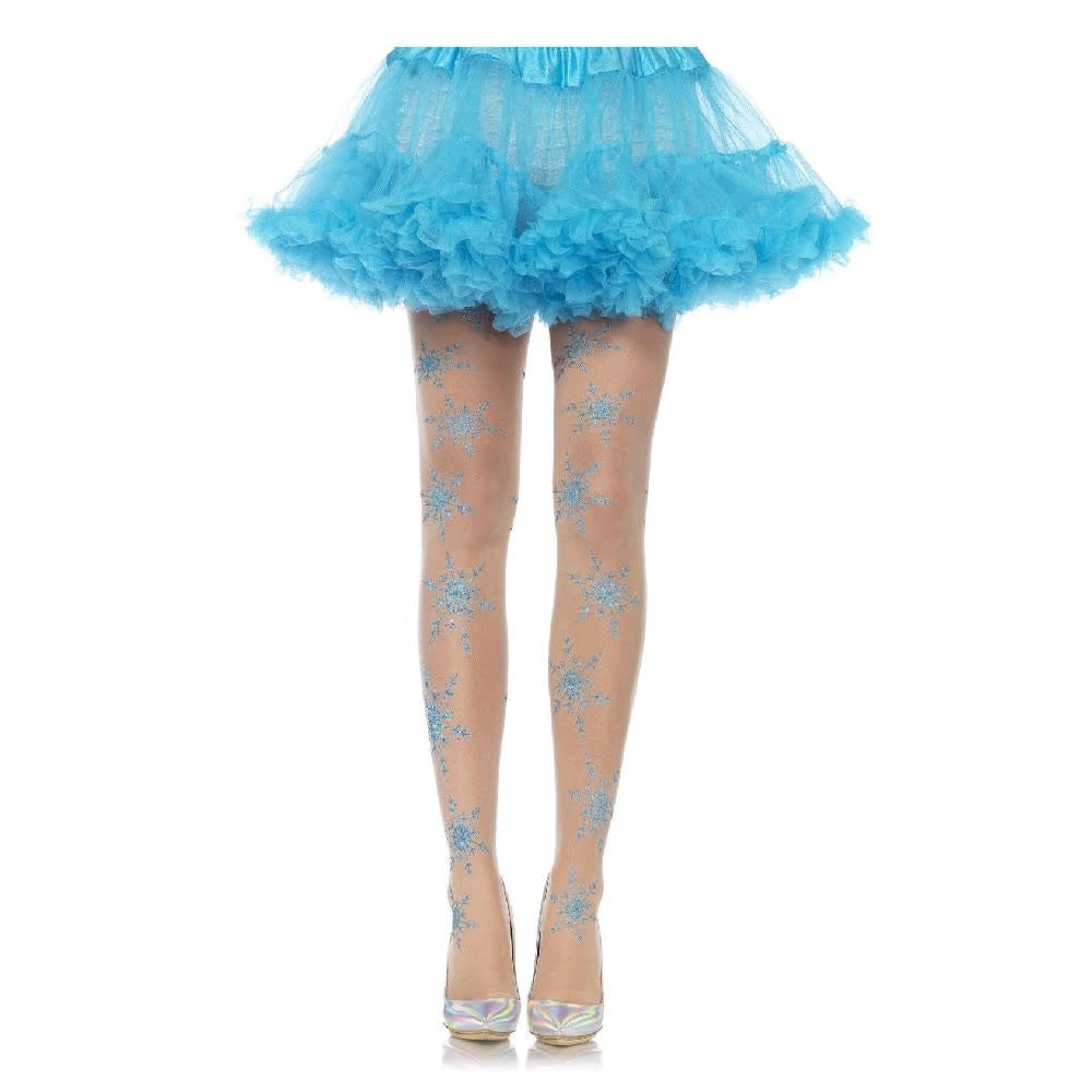 "Let It Snow" Glitter Snowflake Pantyhose