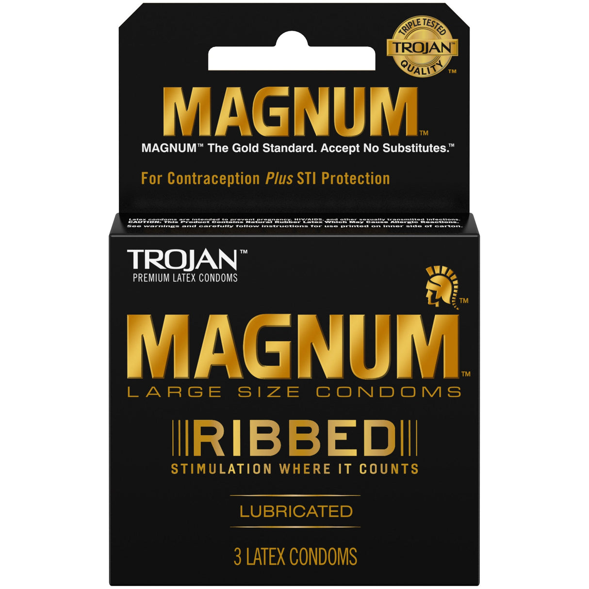 Magnum Ribbed Condom 3-pack