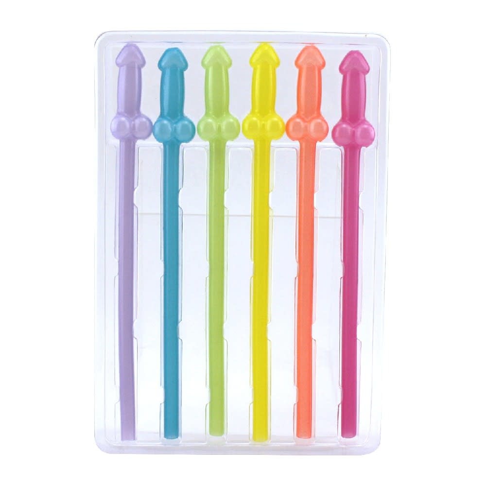 Rainbow Glow Naughty Straws