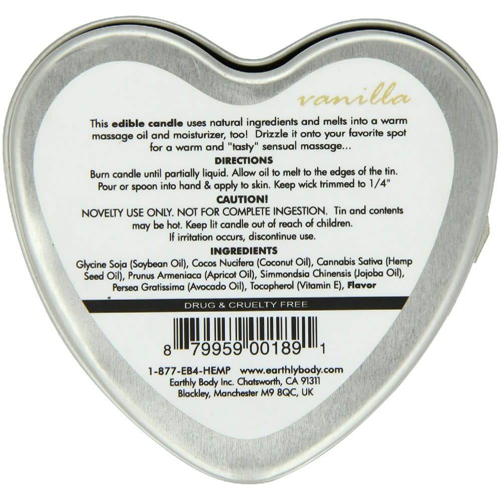 Edible Massage Hemp Candle Vanilla - 4 oz