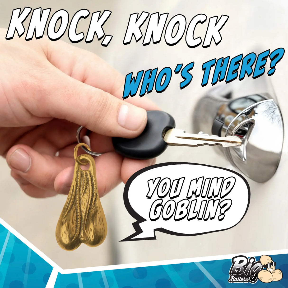 Brass Balls Keychain