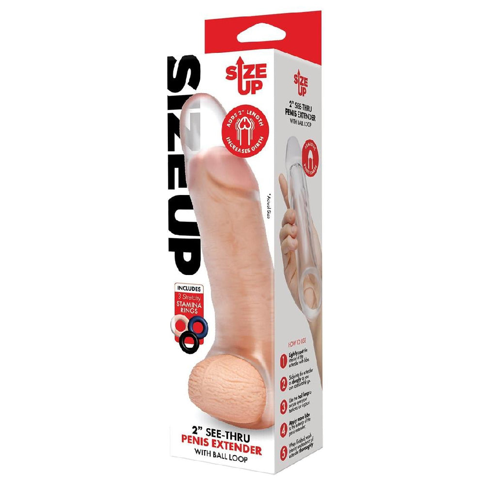 Clear Penis Extension With Loop 2-Inch