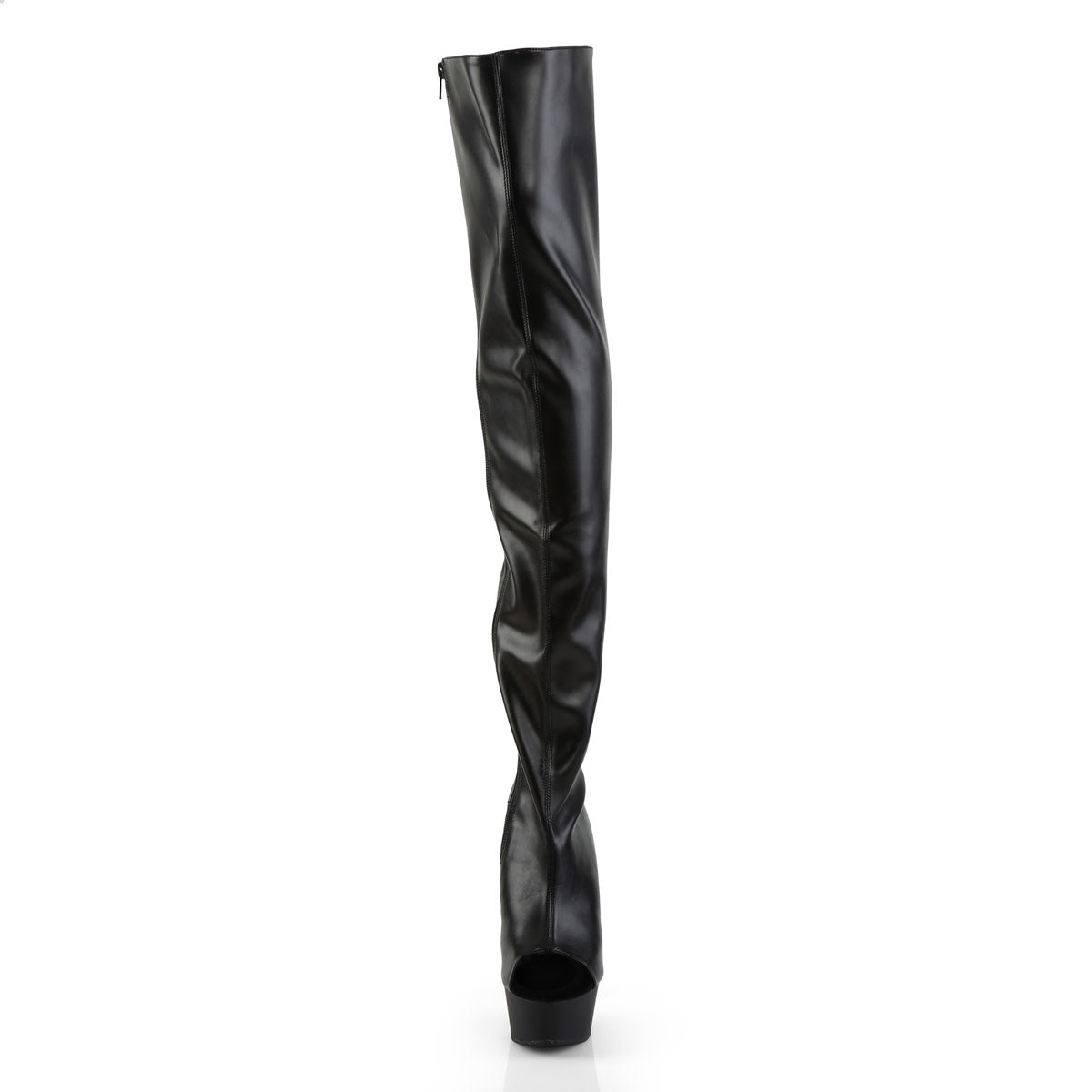 6" Patent Open Toe/Heel Thigh High Boot