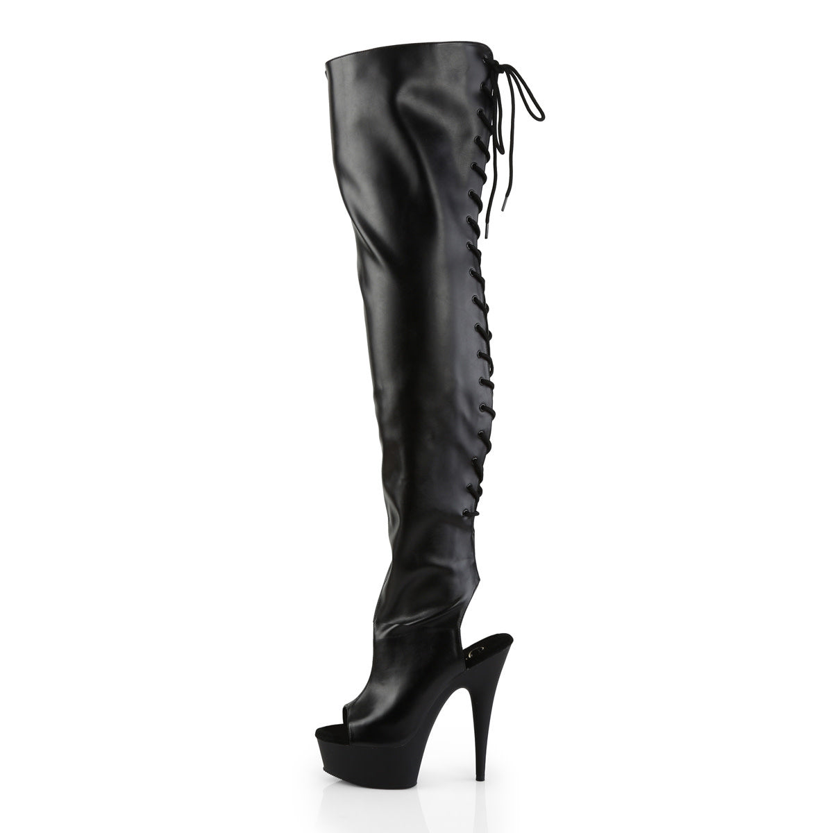 6" Patent Open Toe/Heel Thigh High Boot