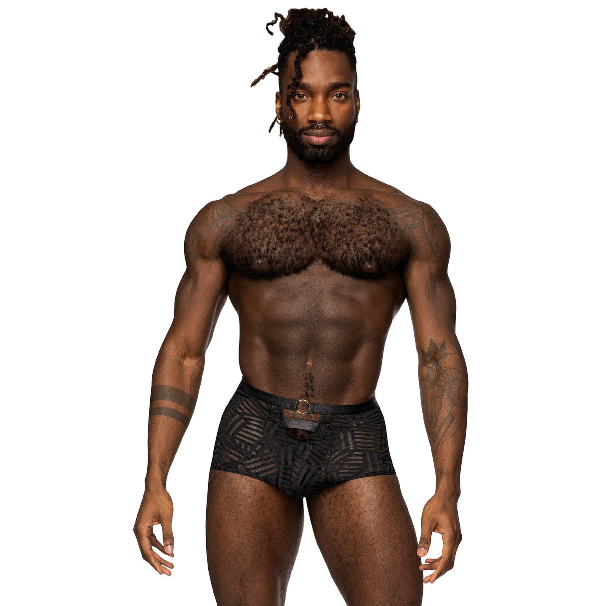 Sheer Mesh Cheeky Cutout Short with O-Ring Detail