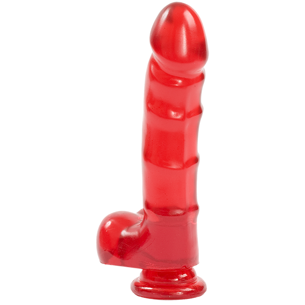 Jelly Jewels - Cock And Balls With Suction Cup - Ruby