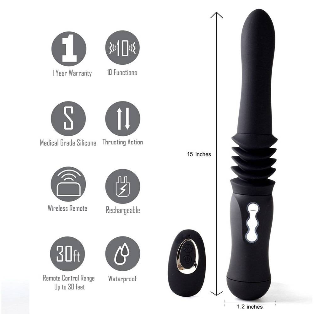Max Maia Silicone Thrusting Love Machine - Black
