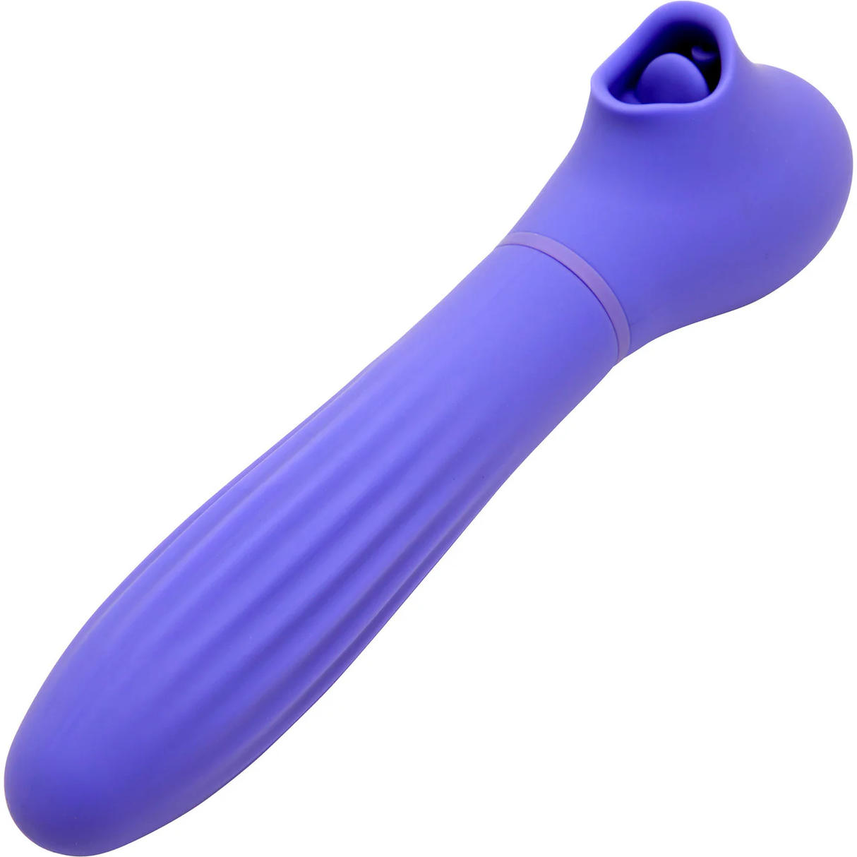 Daisy Thrusting & Flickering Tongue Vibrator With Suction - Violet