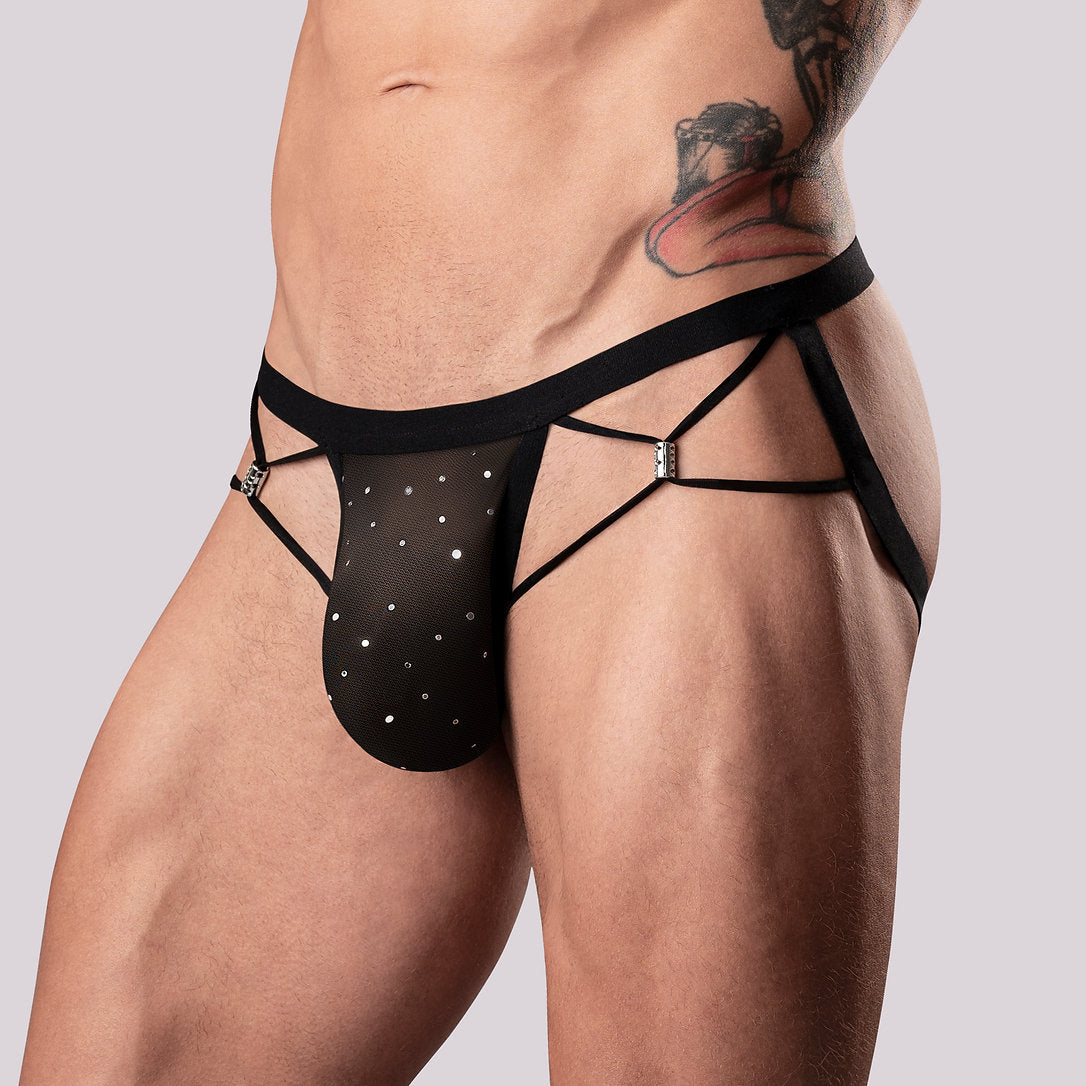 Show Stopper Glittering Mesh Strappy Jock