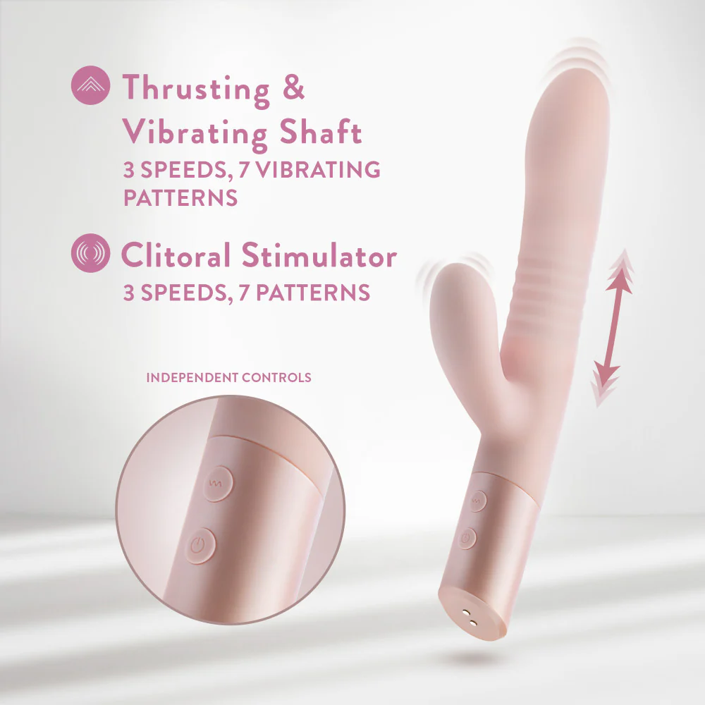 Fraya Thrusting Rabbit Vibrator - Pink