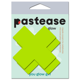 Glow-in-the-Dark Neon Cross Pasties - Neon Yellow