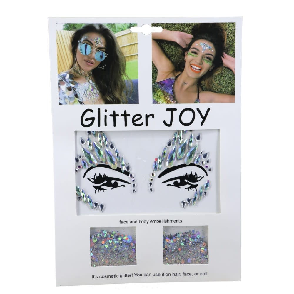 Iridescent Face Jewels with Glitter