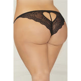 Lace Heart Crotchless Panty - Curvy