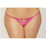 Lace Heart Crotchless Panty - Curvy