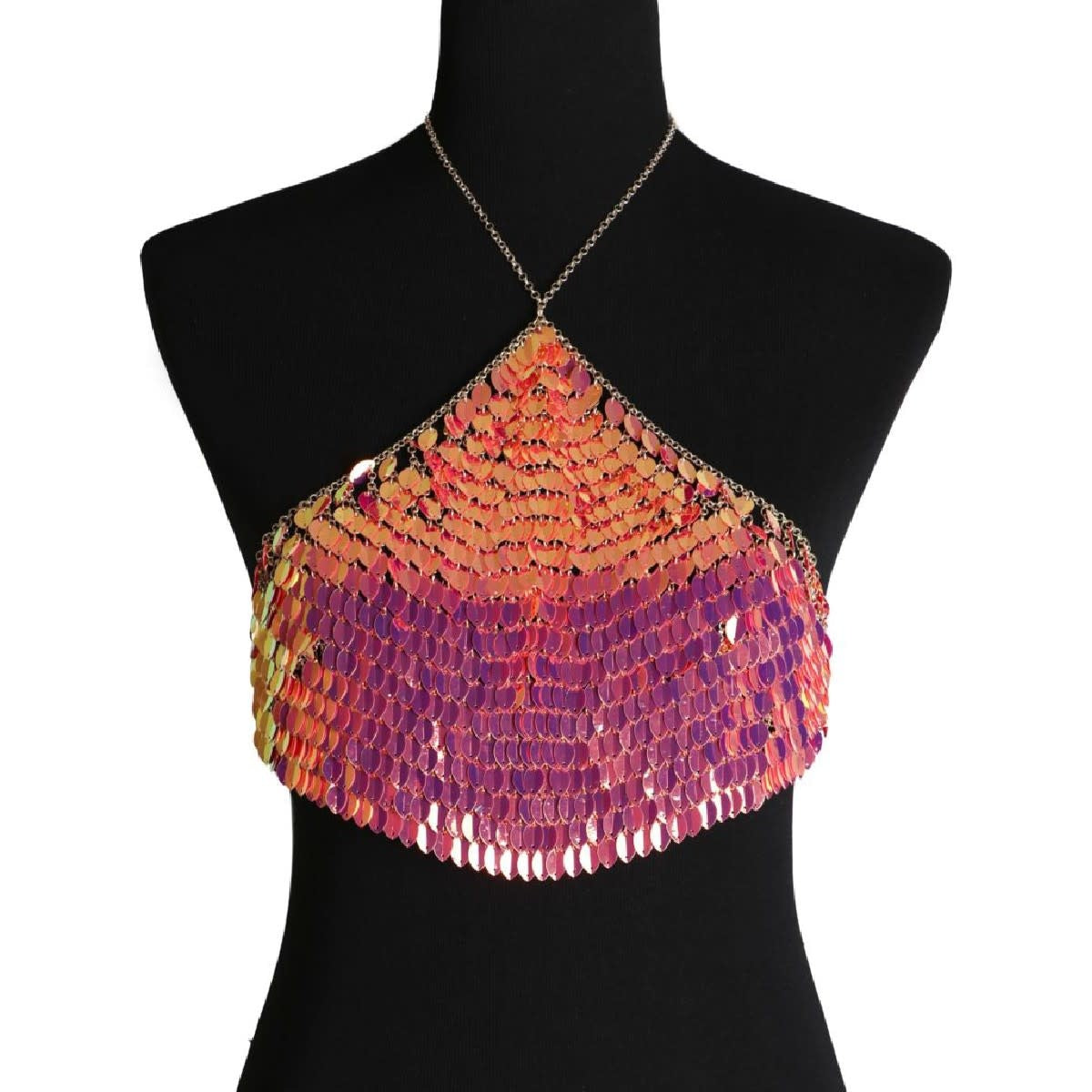 Pink Leaf Halter Top