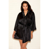 Satin 3/4 Sleeve Robe with Matching Sash - Curvy