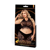 Sheer Frayed Edge Crop Top and Skirt Set - Curvy