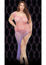 Violet Sky Off-Shoulder Netted Dress - Curvy