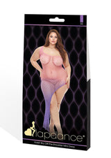 Violet Sky Off-Shoulder Netted Dress - Curvy