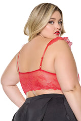 Sweet Lace Cap Sleeve Bralette - Curvy