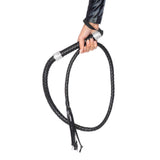 54" Braided Faux Leather Whip with Rhinestone Handle