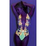 Neon Explosion Embroidered Lace Teddy