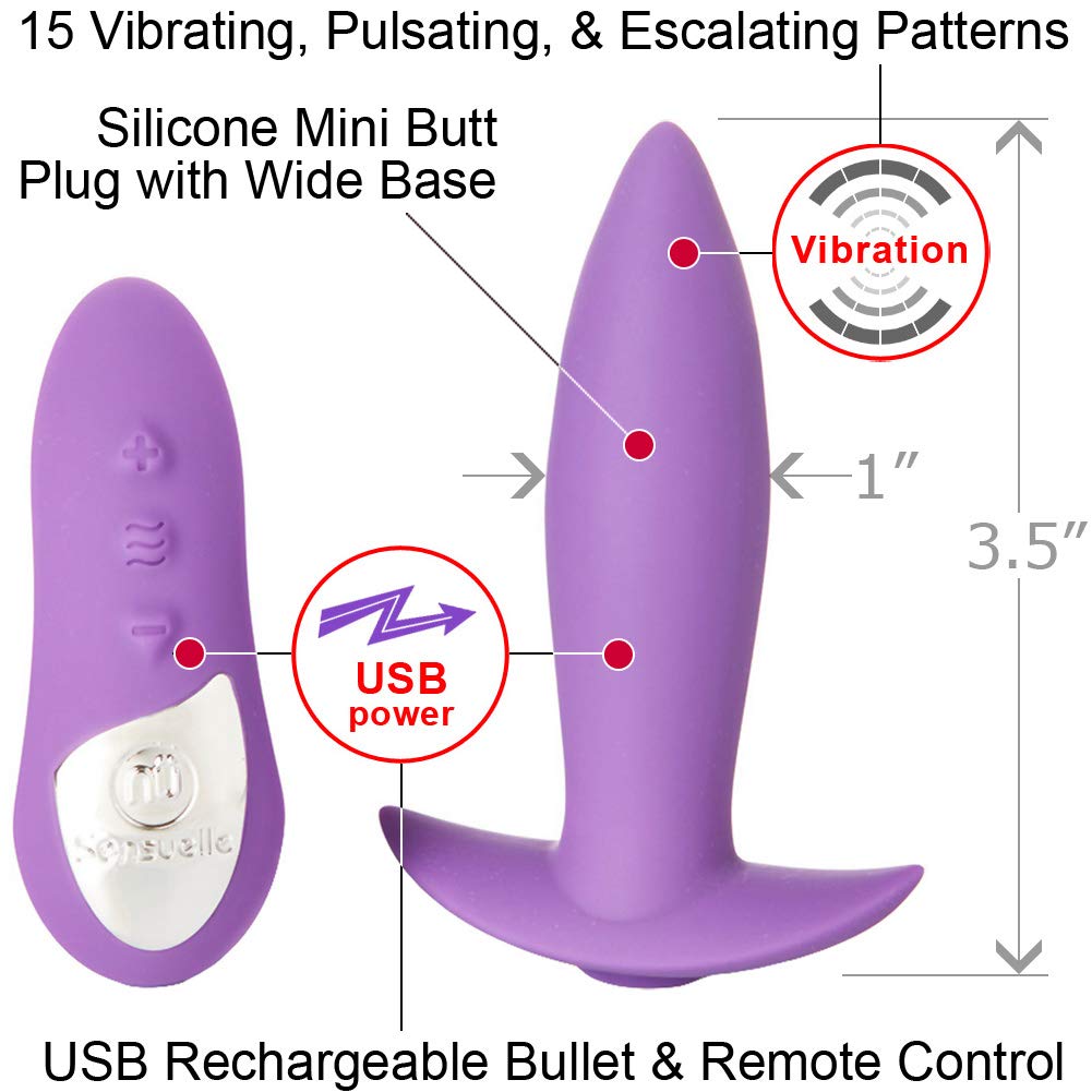 Sensuelle Remote Control Rechargeable Mini Butt Plug