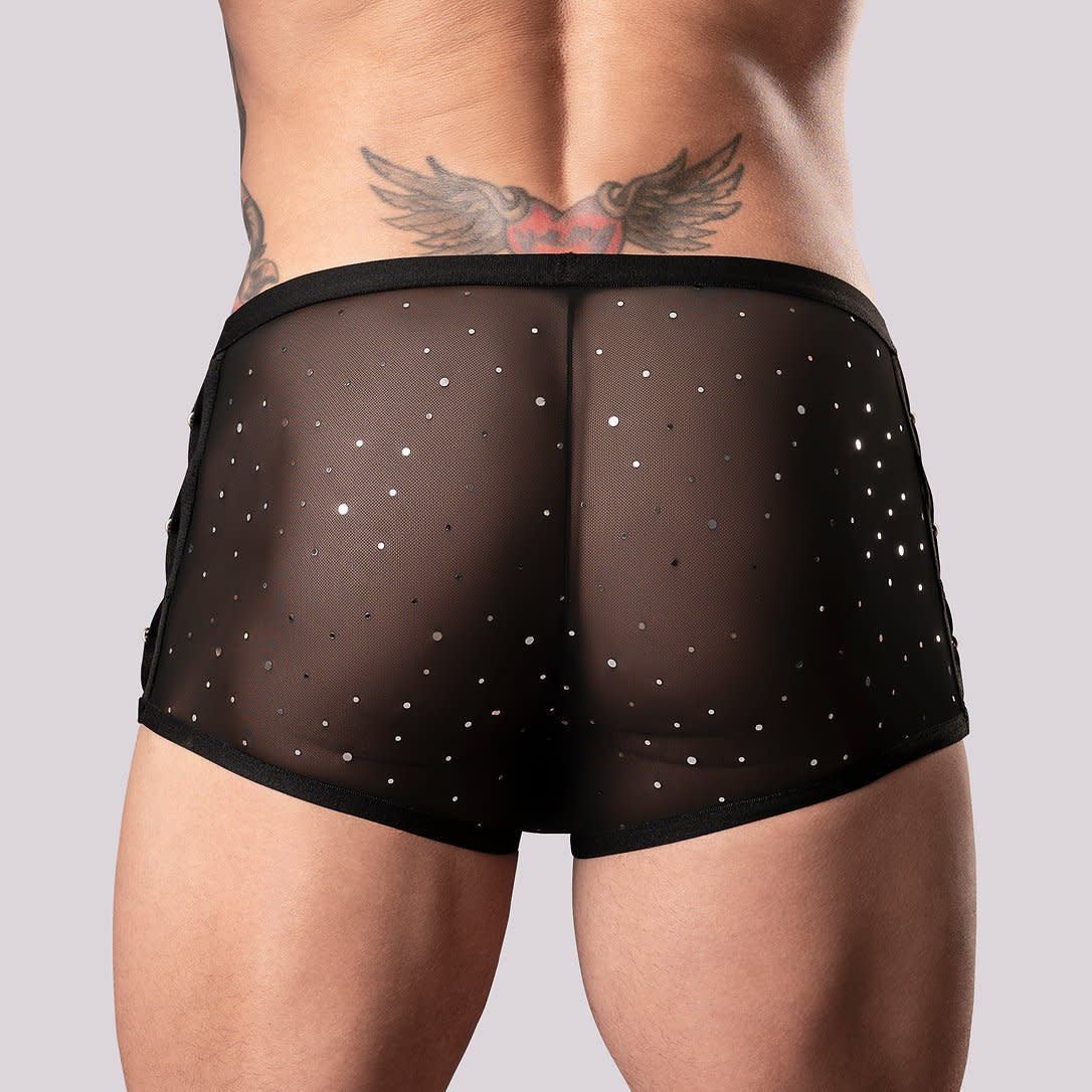 Show Stopper Glittering Mesh Mini Short