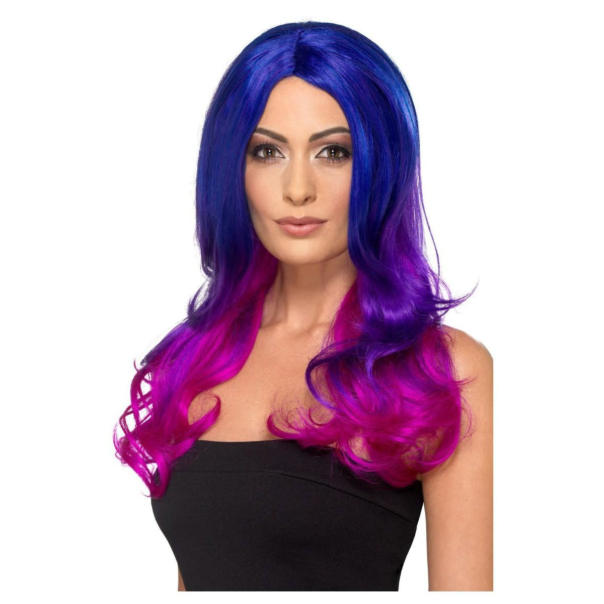 Long Blue and Pink Ombre Wig