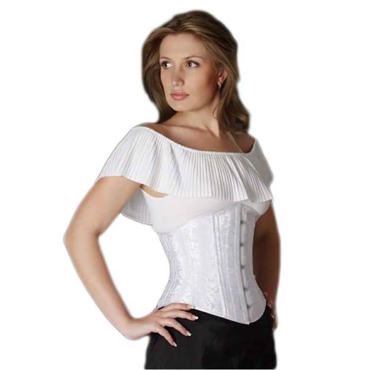 Brocade Underbust Corset Bridal White