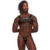 Aries Leather Studded O-Ring Harness - Black