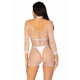 Off The Shoulder Fence Net Mini Dress - One Size Fits Most